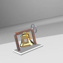 campana cristal avec grabado ac dc campanas música arte estilo reproducción 3d print model - Mito3D