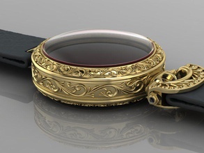 l'horloge bague bijoux anneaux sceau or calcul gemme boucles d'oreilles pendentif broche chaîne perle bracelet catholique paysan traverser crucifix impression fraisage bracelets 3d print model - Mito3D