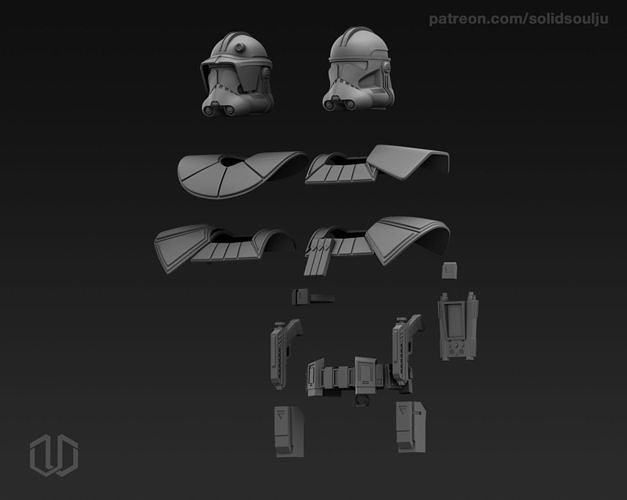 cloner capitaine pièces ation figures guerres étoiles clonetrooper commandants blacksereis Jeux jouets 3D print model - Mito3D