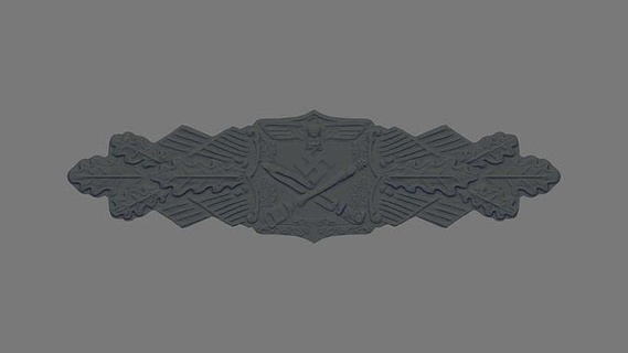 close combat clasp - juncker ww2 military war wwii army german wehrmacht world reich models nazi ss badge closecombat emedals hobby diy 3d print model - Mito3D