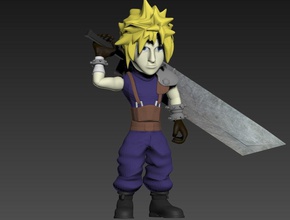 cloud- final fantasy 7 games-toys cloud ff7 finalfantasy figure figuerine game computer conputergame toy toys character games 3d print model - Mito3D