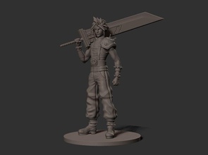 wolke finale fantasie final fantasy statue spiel stl spiele zbrush 3d kunst skulpturen 3d print model - Mito3D
