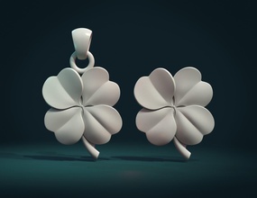 clover pendant plant lucky ireland art coins badges 3d print model - Mito3D