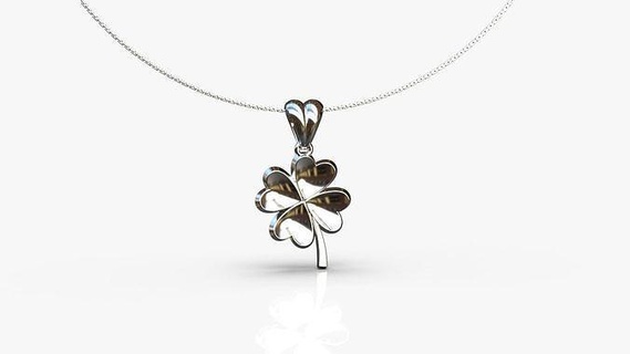trèfle pendentif or argent bijoux impression jeter lux mode moderne ensemble câble filigrane goujat floral fleur art pendentifs 3d print model - Mito3D