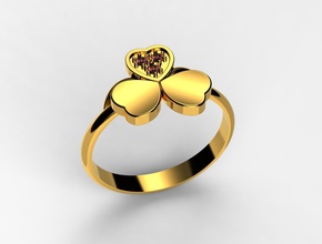Klee-ring Schmuck gold ring Mode-ring Kunst Schönheit Silber Metall Wachs gem Liebe Glück Diamant-ring Stil Ringe 3d print model - Mito3D