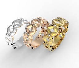 kleeblatt ringe ring schmuck juwel gold silber blume diamant natur sterling heilige patrick glück 3d print model - Mito3D