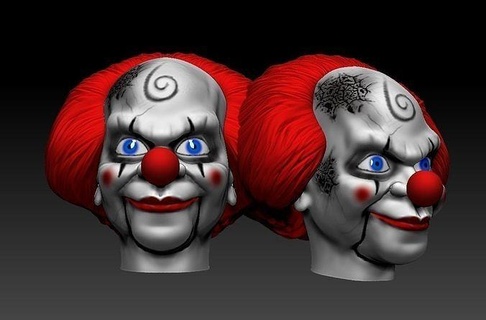 clown fantoccio morto silenzio stampabile testa arte terrore tomba film Maria shaw payaso stampa 3d escultura scolpire orrore sculture 3d print model - Mito3D