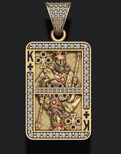 club roi jouant carte pendentif pari jack bureau reine poker casino roulette jeu chariot kart kard diamant émail bijoux or argent pendentifs 3d print model - Mito3D