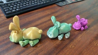 clumsy bunny pet animal lazy articulated flexi miniatures figurines rabbit flexible bugs games toys 3d print model - Mito3D