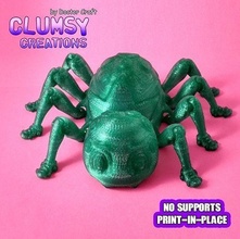 clumsy print-in-place spider flexi keychain flexible halloween link articulated toy skates lazy games toys 3d print model - Mito3D