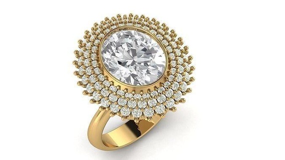 construtor moldura joalheria gema ouro luxo platina brilhando acessório prata imprimível diamante anel brilhante moda noivado beleza argolas 3d print model - Mito3D