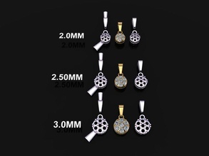 cluster diamond pendant 7 stone mix sizes jewelry chain necklace size style 2mm 3mm fashion trend women female pendants 3d print model - Mito3D
