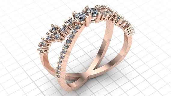 cluster engagement ring stl file 3d printing print model printer custom printable printed jewelry modeling 14k gold design rings 3d print model - Mito3D