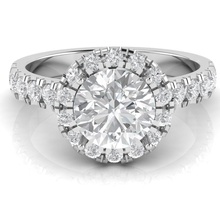 cluster halo anello gioielli anelli gioiello stampabile di fidanzamento matrimonio gemma brillante oro argento diamante engagem grande unico mano 3d print model - Mito3D