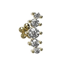 racimo perforación joyería joya glamour precioso platino moda brillante arete labio diamante gemas imprimible pendientes 3d print model - Mito3D