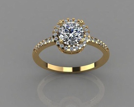 cluster ring frauen gold schmuck silber druckbar diamant juwel hochzeit engagement mode engagem schönheit rubin ringe 3d print model - Mito3D