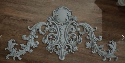 cnc model 03 antique decoration wood design ornate elegant retro wall mirror blacksmith gallery rococo forest luxury forge wrought ornament house furniture 3d print model - Mito3D