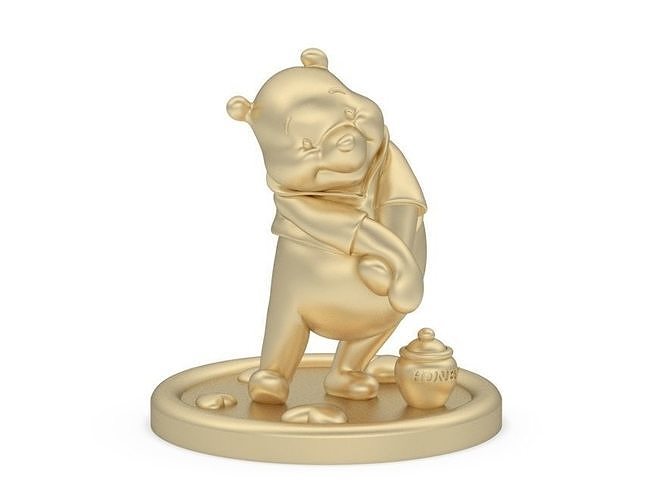 cnc pooh estatua 3d modelo imprimible diseño figura escultura personaje animación Arte esculturas juguetes estrella miniaturas winnie toon oso dibujos animados estilizado joyería joya anillos 3D print model - Mito3D