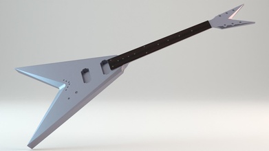 cnc hazır gitar orijinal tasarım 2 mesnet seçenekler dekan elektrik konsept uçan vmnt vmntx Dave mustaine imza dbz makine şablon rota fusion360 3d print model - Mito3D