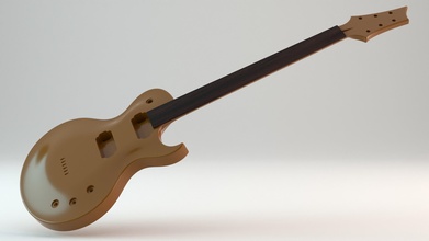 cnc hazır les paul stil gitar tek kesmek gibson elektrik oyulmuş 24 perdeler cad fusion360 vücut boyun bağlantı ayarlamak cıvata luthier hobi kendin yap 3d print model - Mito3D