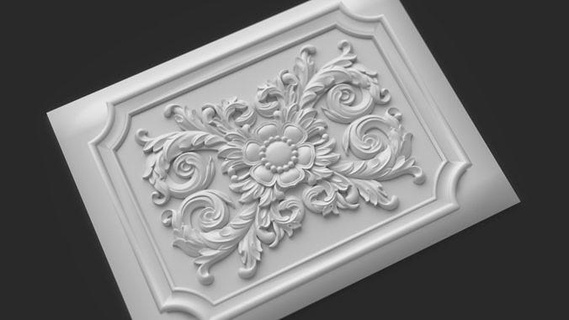 cnc wall panel sculpted ornament 2 carving victorian molding rosette engraver router bas house decor 3d print model - Mito3D