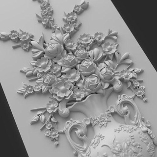 cnc wall panel sculpted ornament 5 carving victorian molding rosette engraver router bas house decor door interior classical style elegant carved antique decoration 3d print model - Mito3D