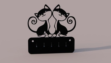 kok kanca kediler ev kedi kat sanat dekor 3d print model - Mito3D