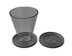 coaster bitcoin 3d print model 3dprint diy cup bitoin crypto cryptocurrency hobby 3d print model - Mito3D