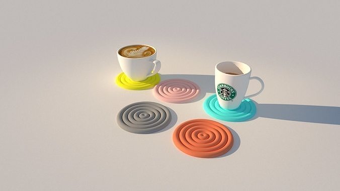 coaster cercle minimaliste thé thés café cafés verre boisson boissons conception cuisine décoration maison manger 3D print model - Mito3D