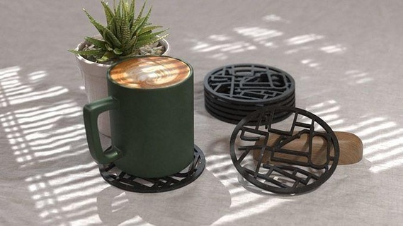 coasters coaster coffee cup tea furniture art design pad hotplate house accessories 3d print model - Mito3D