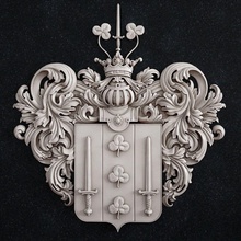 coat of arms 1 gerb antique art ornament decoration imperial deco luxury heraldry sculptures 3d print model - Mito3D