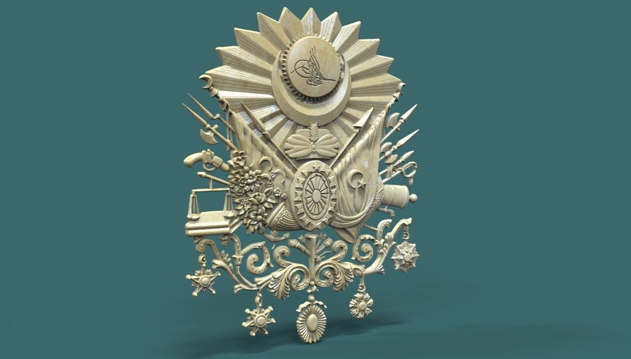 coat of arms ottoman empire 3d stl model cnc art signs logos cncmodel cncrelief relief cnccarvemodel reliefforcnc 3D print model - Mito3D