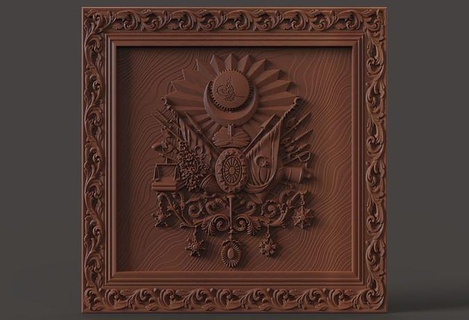 coat arms ottoman empire art signs logos cncmodel cncrelief relief cnccarvemodel reliefforcnc 3d print model - Mito3D