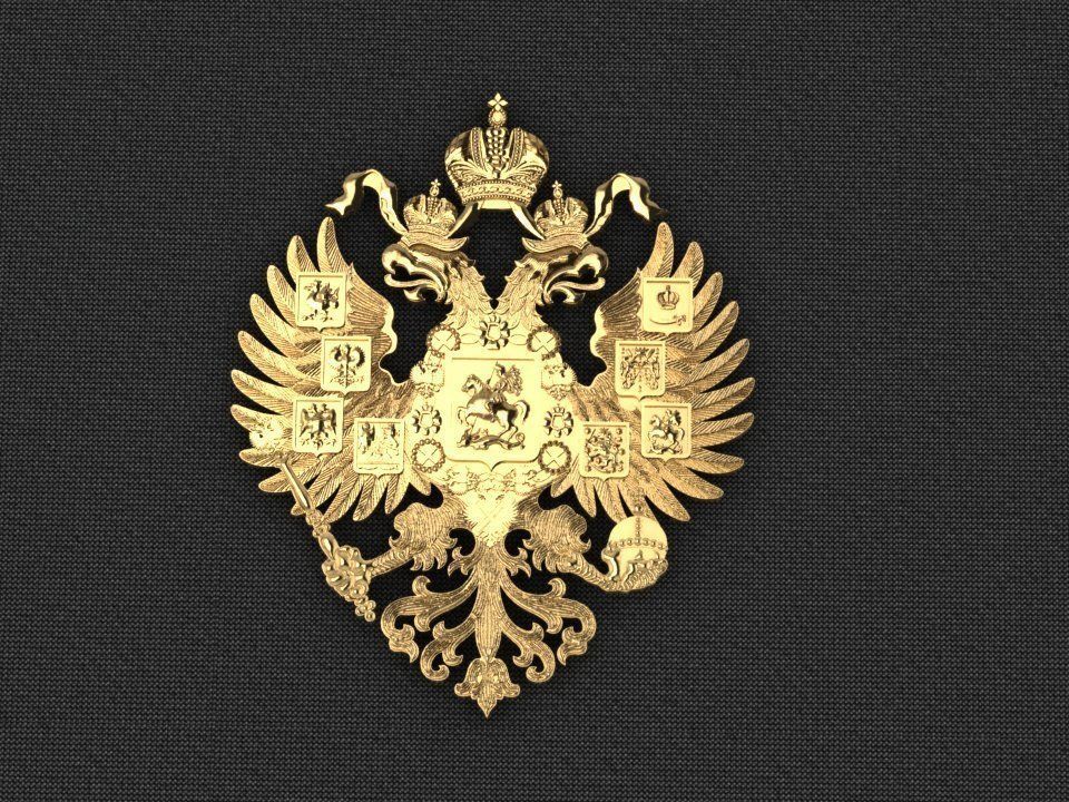 manteau of bras russe empire russie militaire aigle art panneaux logos 3D print model - Mito3D