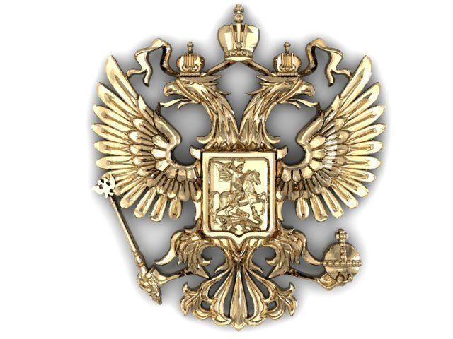 coat of arms russian federation pendant gold silver cnc ussr jewelry 3D print model - Mito3D