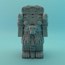 manteau mexicain statue aztèque mexique runa estatua relique arqueologia tlaloc déesse dios déité art sculptures 3d print model - Mito3D
