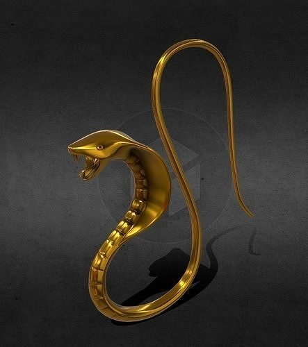 cobra gioielleria oro serpente arte orecchini 3D print model - Mito3D