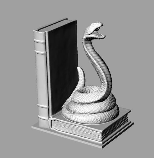 cobra no livro art l'éducation de la bibliothèque technologie antique librairie sculptures 3D print model - Mito3D