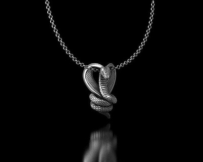 cobra pendentif serpent bijoux argent bijou or Collier imprimable pendaison agréable pendentifs 3d print model - Mito3D
