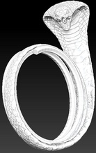 bague cobra bijoux agréablement custume bijoutier-joaillier gracieusement de nouvelles or d'argent le platine 3d tr / min stl mariage l'anneau la cire modèles fraisage serpent les anneaux 3d print model - Mito3D