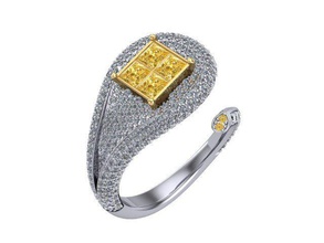 cobra ring jewelry golden diamonds silver fancy rings 3d print model - Mito3D