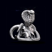 cobra cranio gioielli la scultura serpente art testa l'acciaio statua arredamento jewerly ram aries di capra le corna stampa stampabile ciondolo ciondoli 3d print model - Mito3D