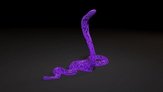 cobra snake voronoi decor decoration reptiles kingcobra statuette predator reptile art 3d print model - Mito3D
