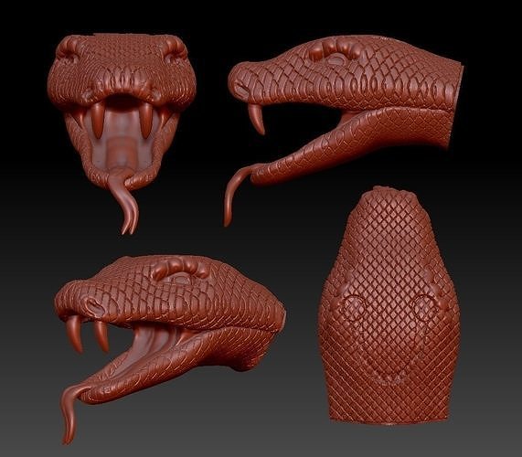 kobra yılan kertenkele zehir ağız yazdırılabilir 3dmodel kilit lim Çene takı bilezikler 3D print model - Mito3D