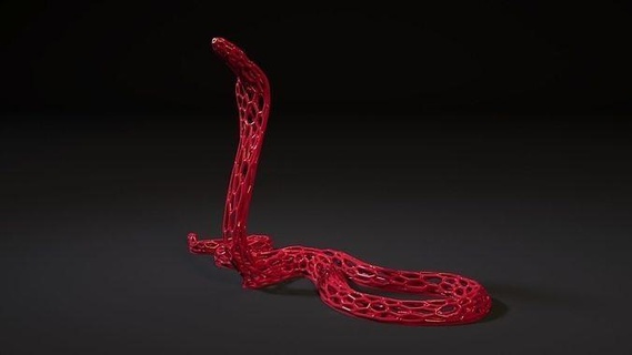 cobra serpiente 2 voronoi decoración reptiles kingcoba estatuilla depredador reptil arte 3d print model - Mito3D