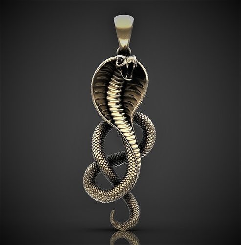 cobra snake pendant jewelry precious gem gold silver sterling jewelprintable brilliant diamond ring pendants 3D print model - Mito3D