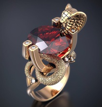 cobra Schmuck ring gold Juwel Silber weiß gem Diamant-ring diamond Platin Ringe 3d print model - Mito3D