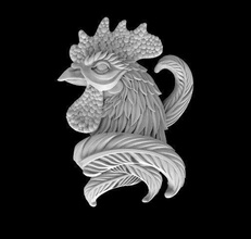 cock bird a hen feathers beak rooster art sculptures 3d print model - Mito3D