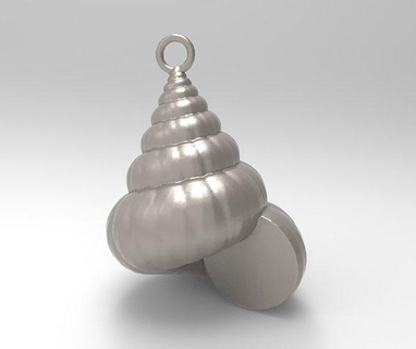 cockleshell - mollusc charm 3d model printing pendant clamshell shell conch clam snail cochlea helix bead jeweler jewellery design art print pendants jewelry 3d print model - Mito3D