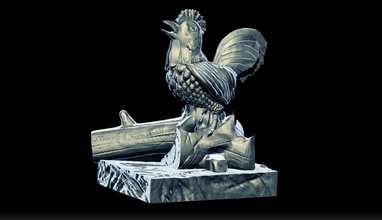galo a arte escultura 3d modelagem imprimir animais pássaro aves esculturas 3d print model - Mito3D